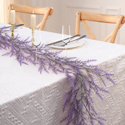 Artificial Plant Decorative Lavender Garland, Delicate Appearance, 185cm, 122 Branches, Green and Purple, Set of 2
