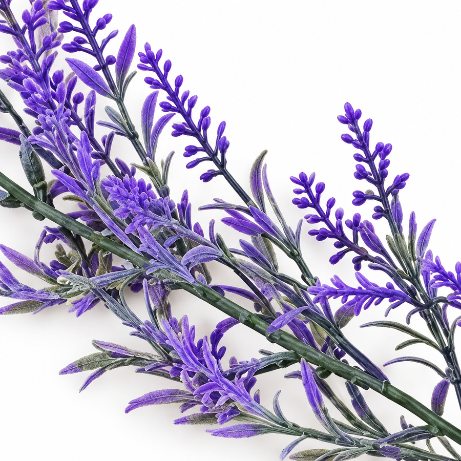 Artificial Plant Decorative Lavender Garland, Delicate Appearance, 185cm, 122 Branches, Green and Purple, Set of 2