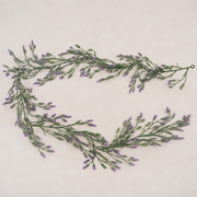 Artificial Plant Decorative Lavender Garland, Natural Appearance, 185cm, 72 Branches, Green and Purple, Set of 2 Pieces