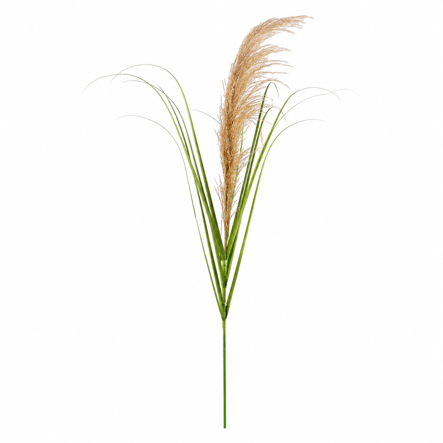 Artificial Plant Ornamental Grass, 110 cm, Reed and Grass, Green and Brown, No Pot