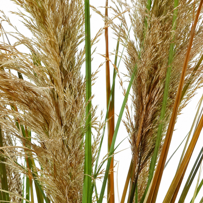Artificial Plant Ornamental Grass, 120 cm, with 3 Wires, Reed and Grass, Dark Green and Brown, No Pot