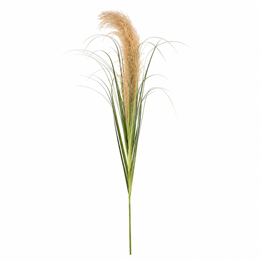 Artificial Plant Ornamental Grass, 140 cm, Reed and Grass, Green and Brown, No Pot