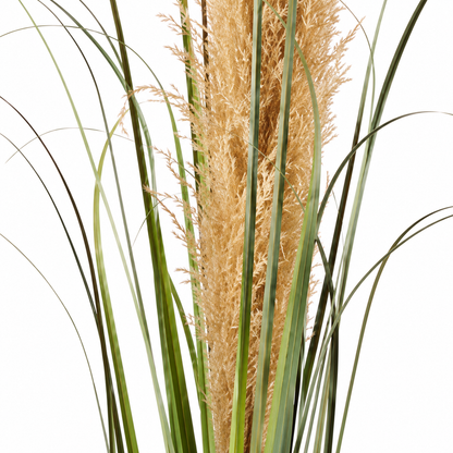 Artificial Plant Ornamental Grass, 140 cm, Reed and Grass, Green and Brown, No Pot