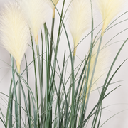 Artificial Plant Ornamental Grass, 150 cm, with 7 Wires, Reed and Grass, Green and White, No Pot