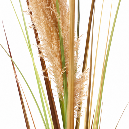 Artificial Plant Ornamental Grass, 180 cm, Reed and Grass, Green and Brown, No Pot