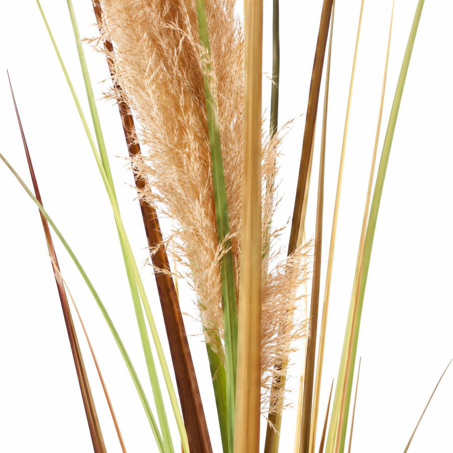 Artificial Plant Ornamental Grass, 180 cm, Reed and Grass, Green and Brown, No Pot