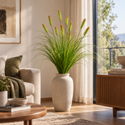 Artificial Fox Tail Type Ornamental Grass Plant, 100 cm, with 12 Spices, Green and Brown, No Pot