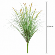 Artificial Fox Tail Type Ornamental Grass Plant, 100 cm, with 12 Spices, Green and Pink, No Pot