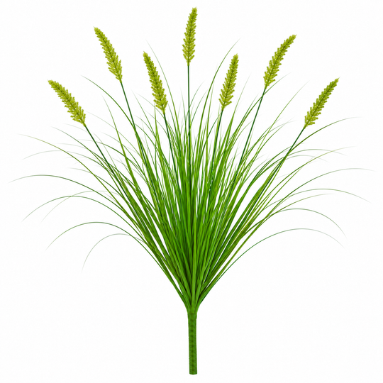 Artificial Fox Tail Type Ornamental Grass Plant, 60 cm, with 7 Spices, Green, No Pot