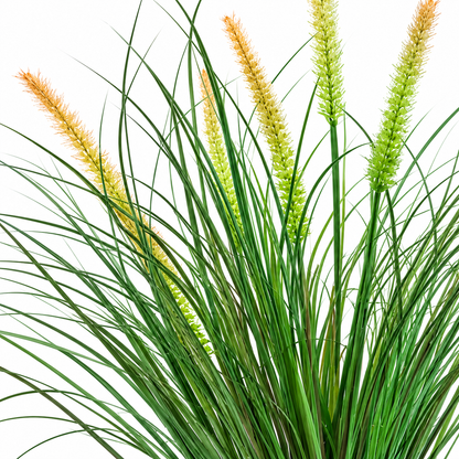 Artificial Fox Tail Type Ornamental Grass Plant, 60 cm, with 7 Spices, Green and Pink, No Pot