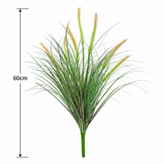 Artificial Fox Tail Type Ornamental Grass Plant, 60 cm, with 7 Spices, Green and Pink, No Pot