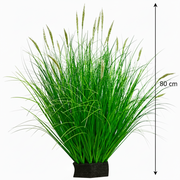 Artificial Foxtail Ornamental Grass Plant, 80 cm, with 33 Spices, Green and White, No Pot