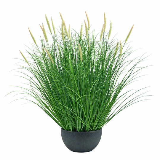 Artificial Plant, Foxtail Potted Ornamental Grass, 70 cm, with 25 Spices, Green and Pink