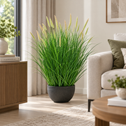Artificial Plant, Foxtail Potted Ornamental Grass, 70 cm, with 25 Spices, Green and Pink
