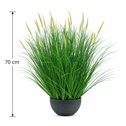 Artificial Plant, Foxtail Potted Ornamental Grass, 70 cm, with 25 Spices, Green and Pink