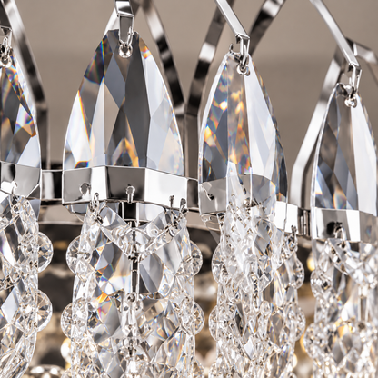 Crystal Chandelier MAJESTIC Magno 15x E14, Diameter 60cm, Shiny Chrome, Adjustable Height