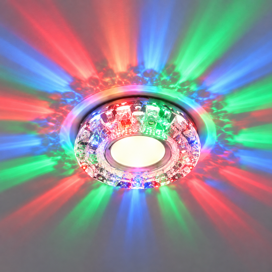 LED Spot ORBITA, 5W, Round, Cold Light + RGB, White, Resin and Glass