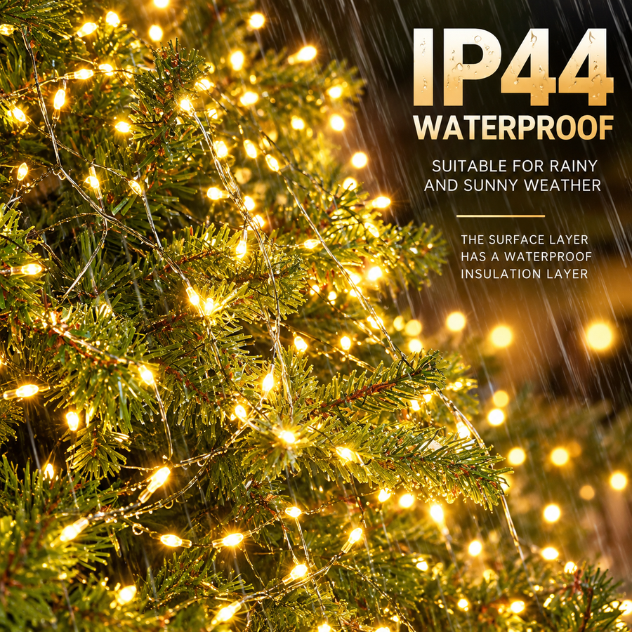 Linear Christmas Installation with Silver Wire and Remote Control, Warm Light, 20,000cm, 2000 LEDs, IP44
