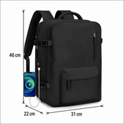 Travel Business Backpack ALMATY, With USB Port, 31x22x46cm Oxford, Black