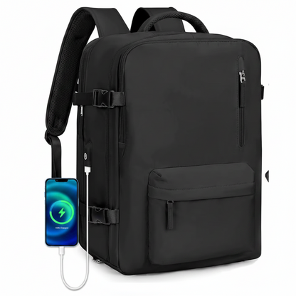 Travel Business Backpack ALMATY, With USB Port, 31x22x46cm Oxford, Black