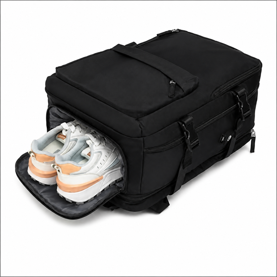 Travel Business Backpack ALMATY, With USB Port, 31x22x46cm Oxford, Black