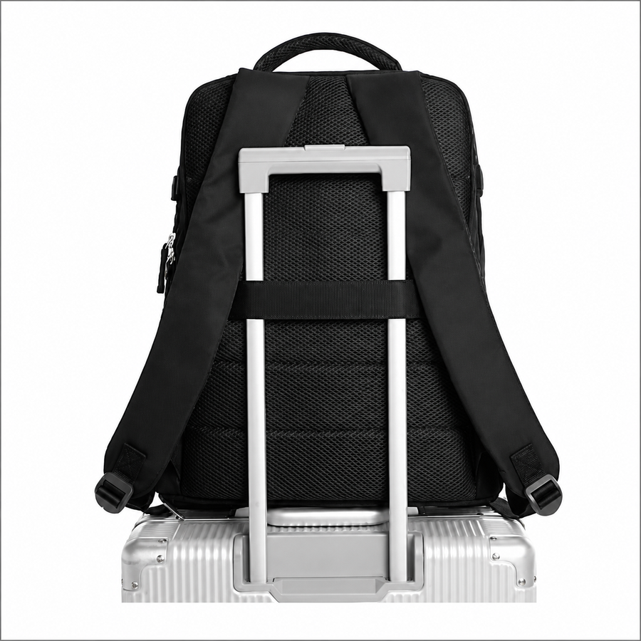 Travel Business Backpack ALMATY, With USB Port, 31x22x46cm Oxford, Black
