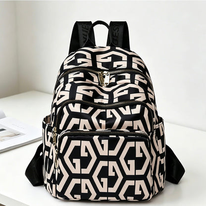 BUKHARA Travel Business Backpack, 28x15x35 cm, Oxford, Black and White