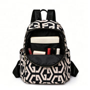 BUKHARA Travel Business Backpack, 28x15x35 cm, Oxford, Black and White