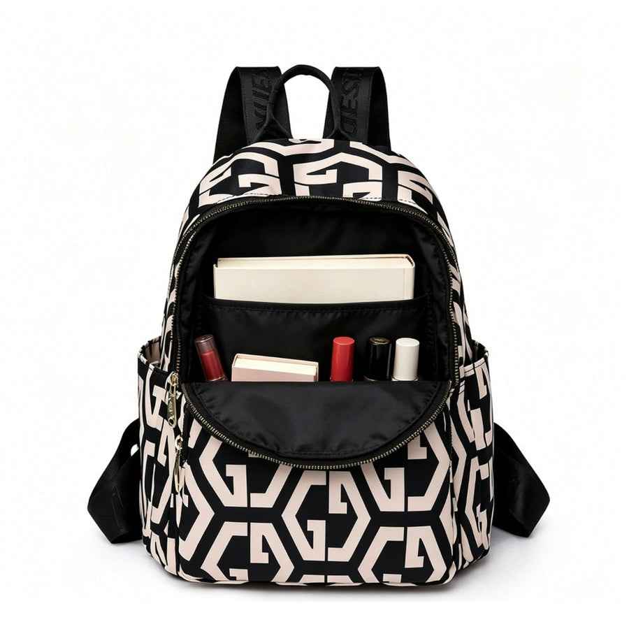 BUKHARA Travel Business Backpack, 28x15x35 cm, Oxford, Black and White