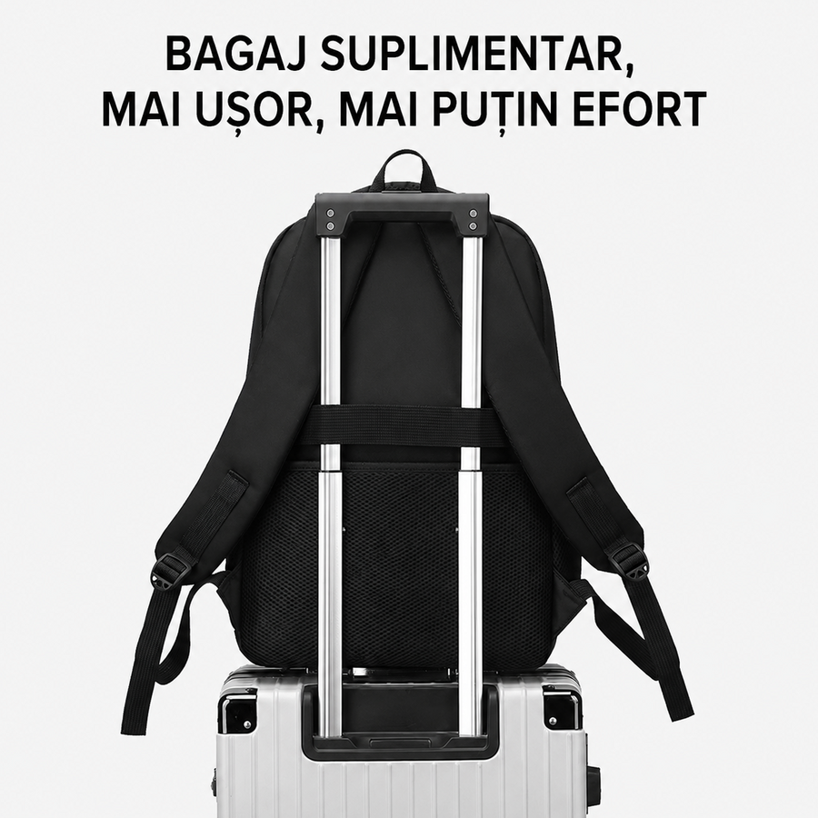 Rucsac Travel Business FERGANA, 51.5x32.5x14 cm, Oxford, Negru