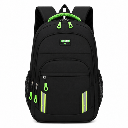 YEVLAKH Travel Business Backpack, 47x32x14 cm, Oxford, Black and Green