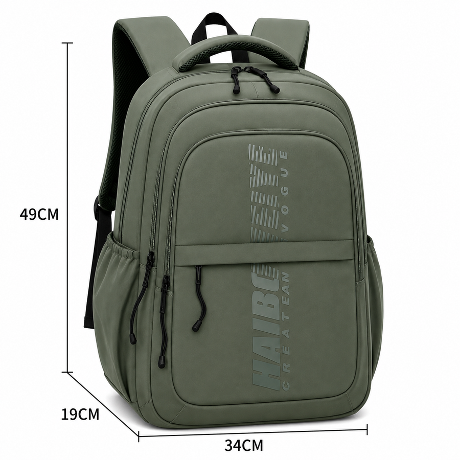 Rucsac de Scoala ANDIJAN, 49x34x19 cm, Oxford, Verde