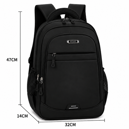 Rucsac de Scoala BOYSUN, 47x32x14 cm, Oxford, Negru si Alb