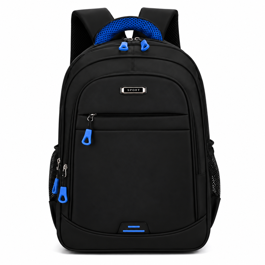 Rucsac de Scoala BOYSUN, 47x32x14 cm, Oxford, Negru si Albastru