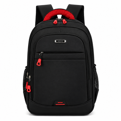 Rucsac de Scoala BOYSUN, 47x32x14 cm, Oxford, Negru si Rosu