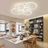 LED chandelier with remote control BETTY 82W, 6 Circles, Cold/Warm/Neutral light, Dimmable, White