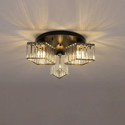 Sasha Modern Classic Chandelier, LC117/3BK, 3x E27, Metal and Crystal, Black, Lampshade