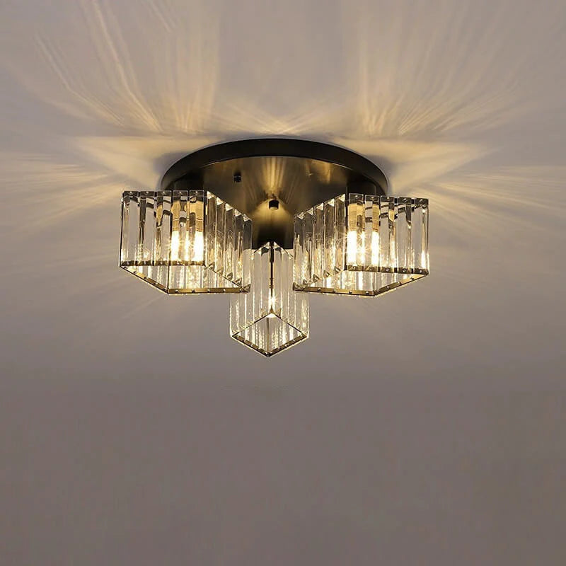 Sasha Modern Classic Chandelier, LC117/3BK, 3x E27, Metal and Crystal, Black, Lampshade