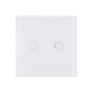 Double Touch Switch with Remote Control White Tempered Glass