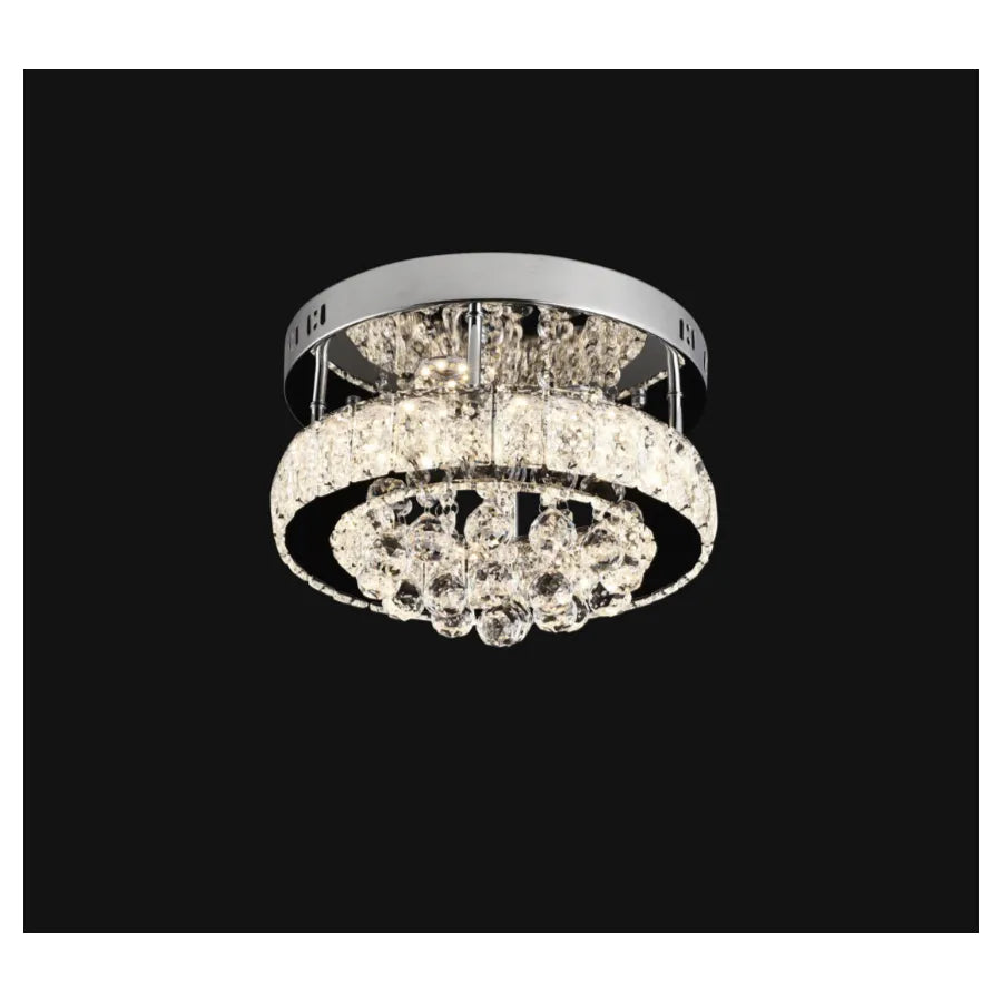 Abel LED Chandelier, 24W, Cold/Warm/Neutral Light, Chrome and Crystal