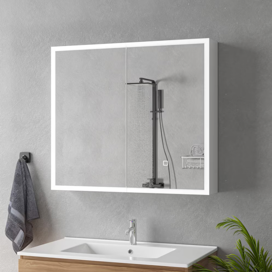Ingrid Wardrobe With LED Mirror DBP123 80x70 White