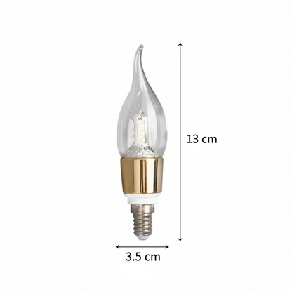 LED Bulb E14 Candle, 12W, Warm Light, 3000K, Gold