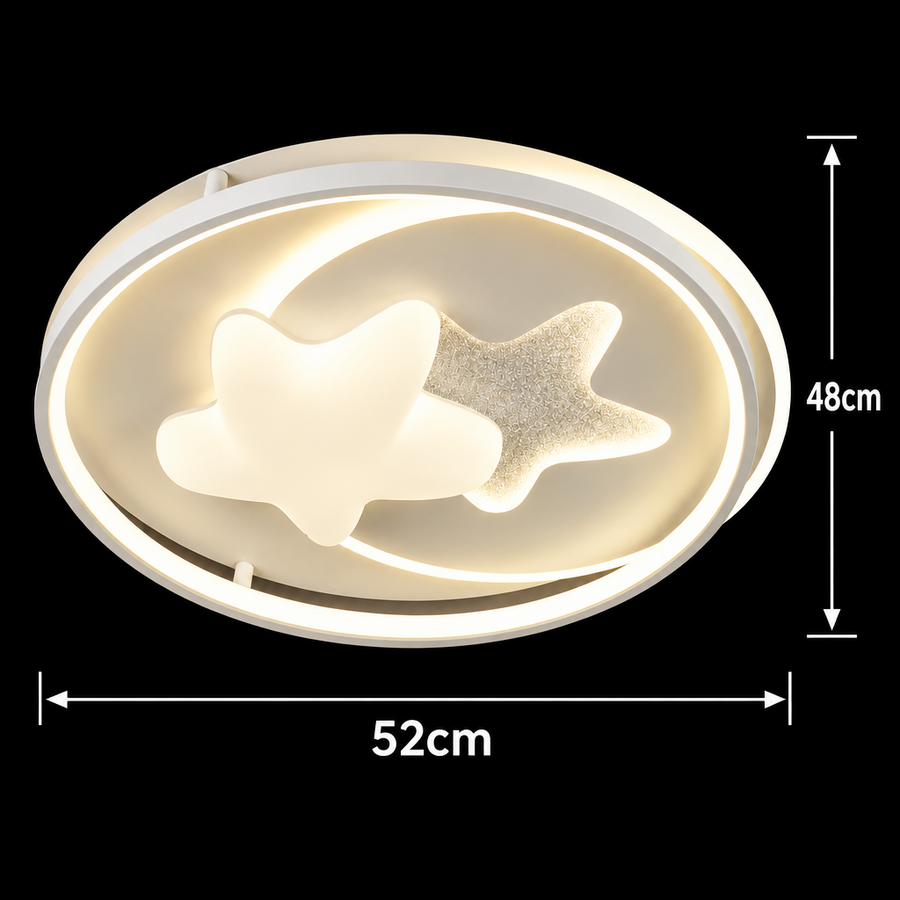 LED chandelier with remote control ISTARAVSHAN, Shape of Heavenly Bodies, 87W, Cold/Warm/Neutral light, Dimmable, White