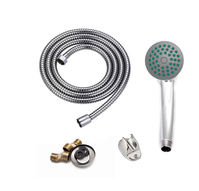 Glossy Chrome Bathtub Faucet - Complete Set with 25cm Swivel Spout, Faucet, Hose and Eccentrics Included