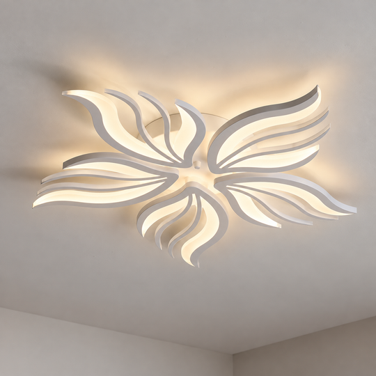 LED chandelier with remote control SAKURA 62W, 5 Petals, Cold/Warm/Neutral light, Dimmable, White