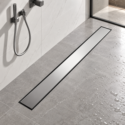 Floor Gutter Type Siphon 7 x 80 cm, Stainless Steel 304, Silver