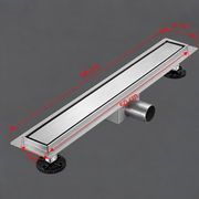 Floor Gutter Type Siphon 7 x 50 cm, Stainless Steel 304, Silver