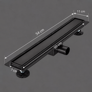 Sifon Pardoseala 7 x 50 cm, Inox 304, Negru