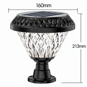 LED Solar Lamp for Outdoor Pole KATTAKURGAN, 8W, Warm/Cold/Neutral Light + RGB, Round Shape, Aluminum, Black, Dimmable