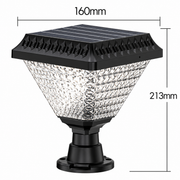 LED Solar Lamp for Outdoor Pole KATTAKURGAN, 8W, Warm/Cold/Neutral Light + RGB, Square Shape, Aluminum, Black, Dimmable